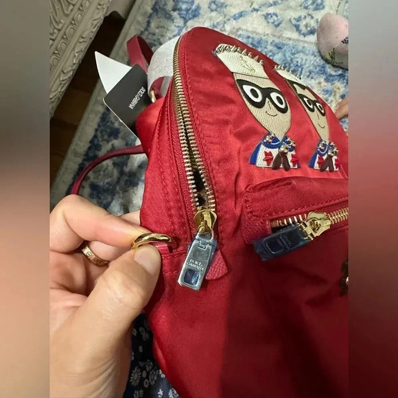 Dolce & Gabanna Red Appliquéd Shell Backpack NWT - Picture 10 of 11